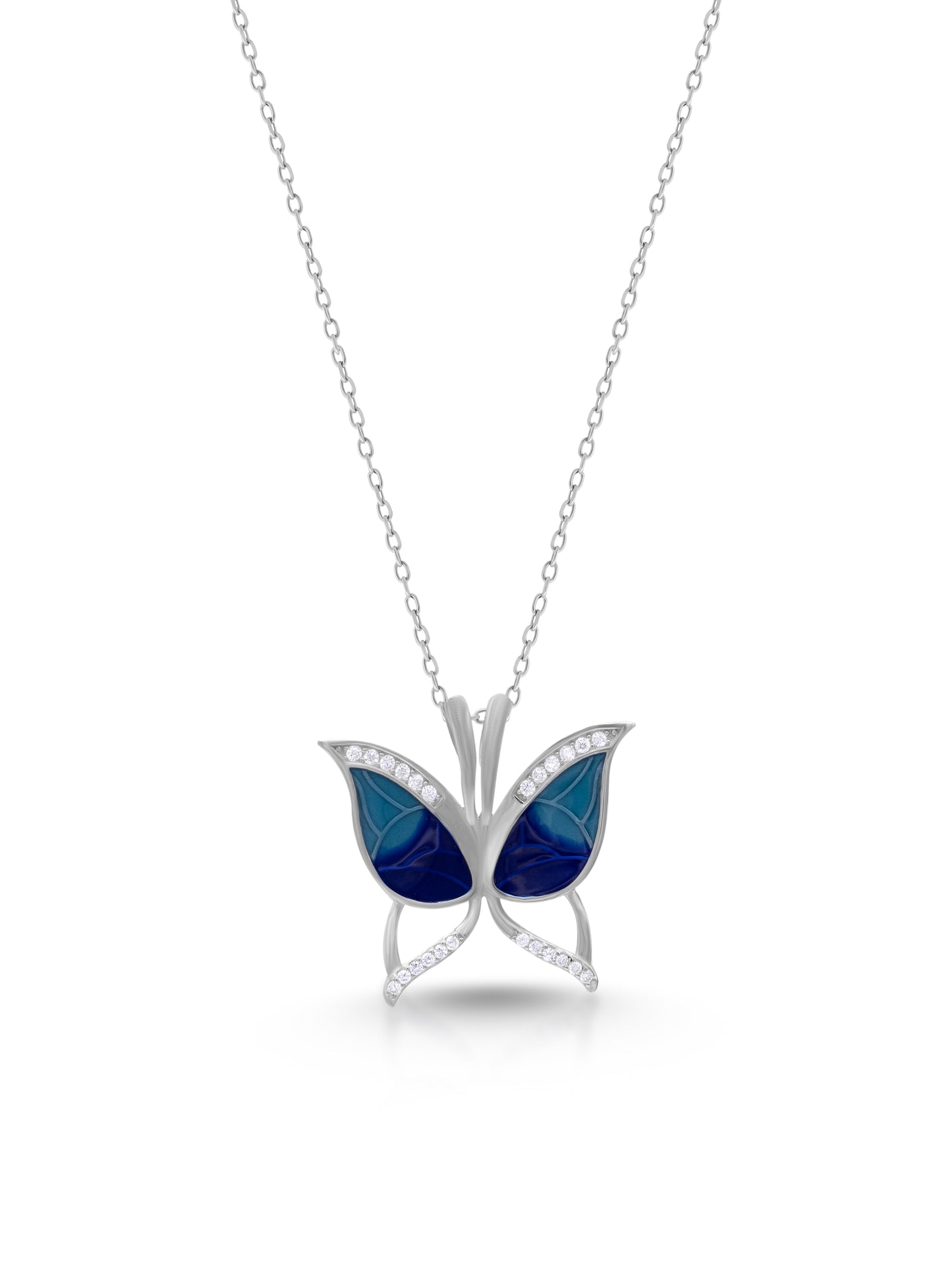 Blue Butterfly pendant necklace – Elegant 92.5 Sterling Silver Jewelry