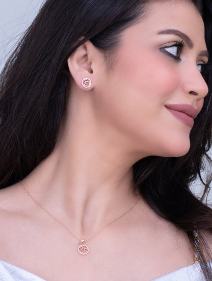 Swan pendant and chain set in rose gold finish — perfect gift for her.