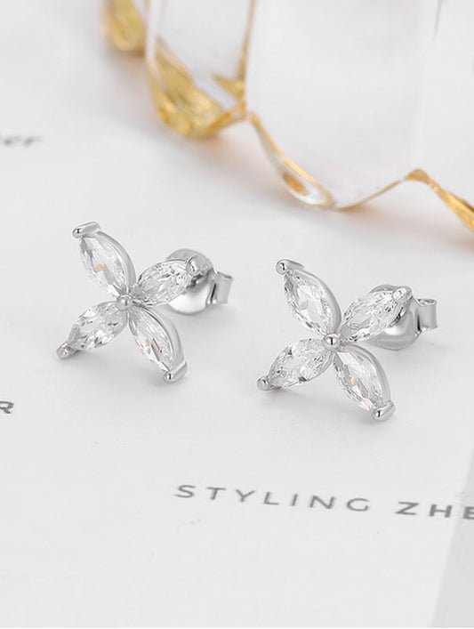 Sterling silver earrings with semi-precious white stones.