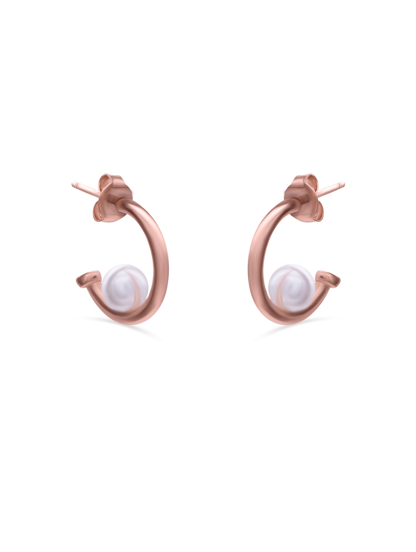 Modern sterling silver earrings with natural pearl, versatile and stylish.