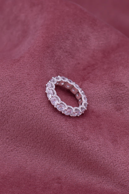 Classic silver solitaire ring with shimmering Swarovski stone — perfect for elegant occasions.