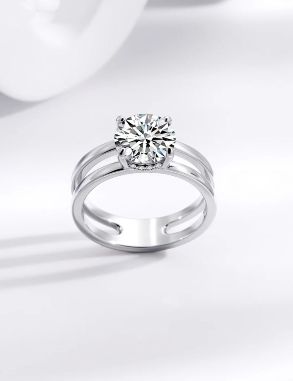 “Luxury sterling silver solitaire ring – ethnic and party wear jewellery for women.”