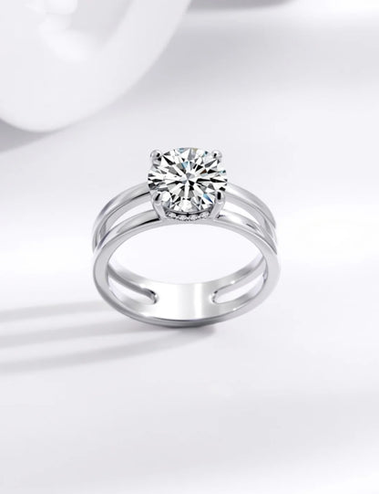 “Luxury sterling silver solitaire ring – ethnic and party wear jewellery for women.”