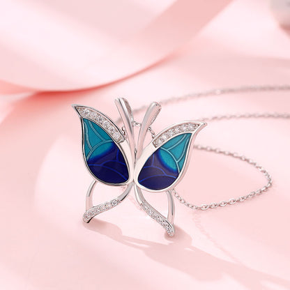 Blue Butterfly pendant necklace – Elegant 92.5 Sterling Silver Jewelry