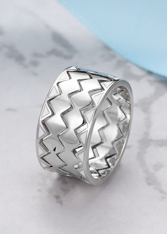 4-in-1 sterling silver multi-band ring with intricate design