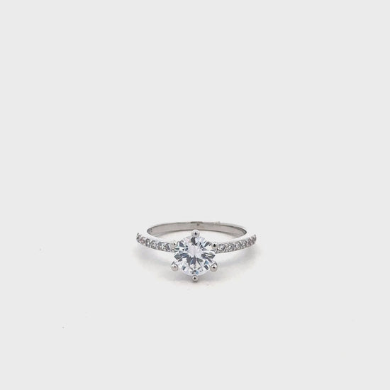 Elegant solitaire silver ring in 92.5 silver — timeless design.