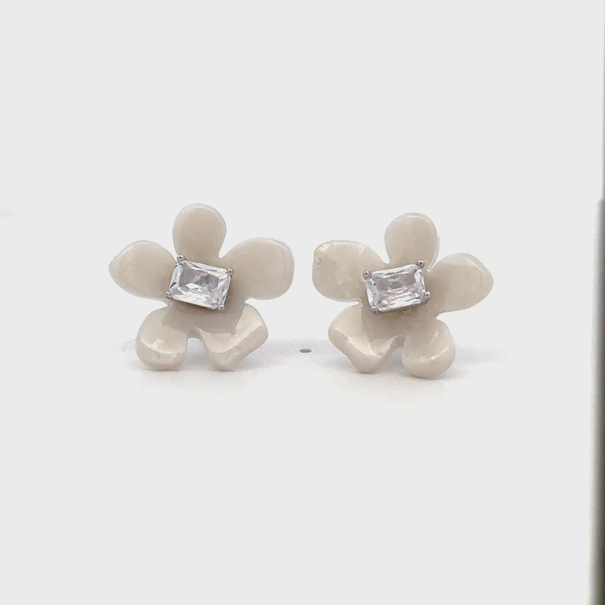 Delicate silver floral studs for everyday and festive wear.