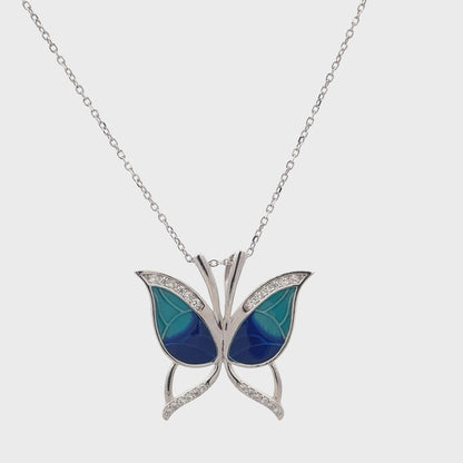 Blue Butterfly pendant necklace – Elegant 92.5 Sterling Silver Jewelry