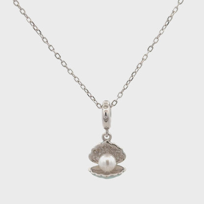92.5 silver shell design chain with Swarovski zircon sparkle.