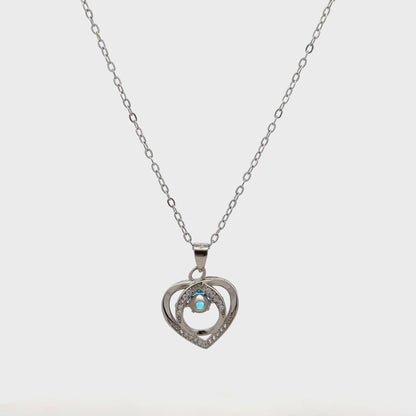 92.5 silver heart pendant adorned with Swarovski zircon.