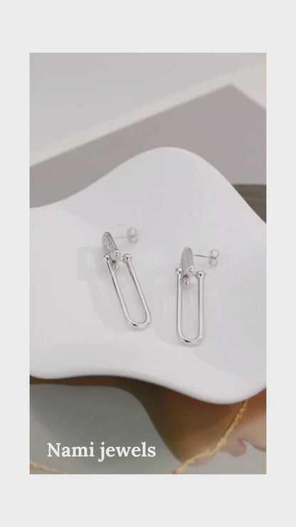 Minimal Elegance Sterling Silver Swarovski Zircon Drop Earrings