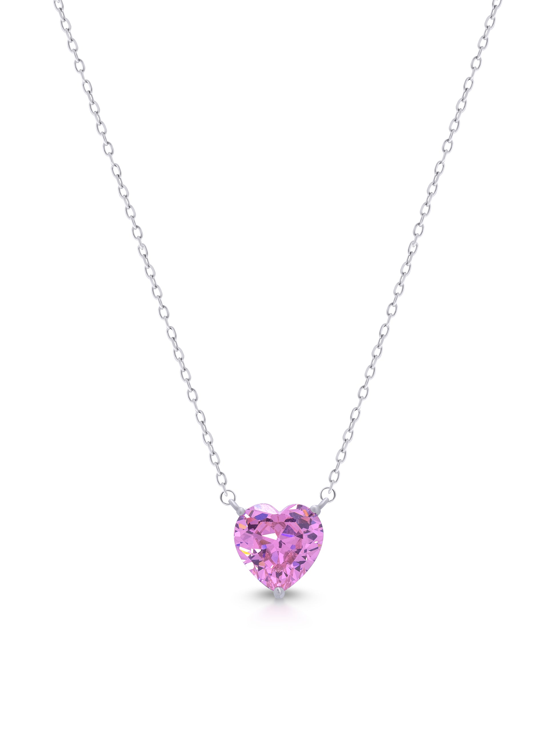 Timeless pink stone heart chain — perfect gift for her.